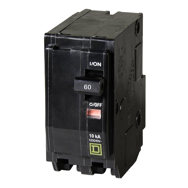 Square D Miniature Circuit Breaker, QO Series, 60A, 2 Pole, 120/240V AC, 10kA at 120/240V AC QO260C - main